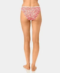 California Waves Women's Garden Ditsy Wide Rib High-Leg Swim Bottoms