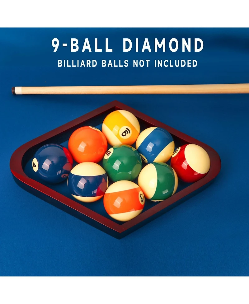 Gse Games & Sports Expert Solid Wood 8 Ball Triangle and 9 Diamond Pool Racks for 2 1/4" Balls
