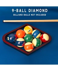 Gse Games & Sports Expert Solid Wood 8 Ball Triangle and 9 Diamond Pool Racks for 2 1/4" Balls