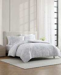 Vera Wang Nebulous Flower Cotton 3-Pc. Duvet Cover Set