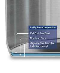 Tramontina Tempo Tri-Ply Base Stainless Steel 3-Quart Sauce Pan with Glass Lid