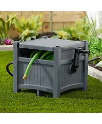 Suncast Hideaway 100' Resin Garden Hose Reel for 5/8" Hoses, Cyberspace