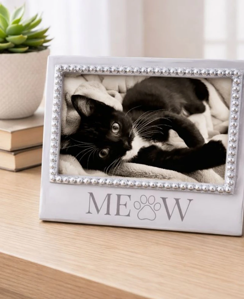 Mariposa Aluminum Meow Beaded Frame, 4" x 6"