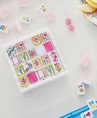 Mariposa Mahjong Scalloped Cocktail 5.75" Napkin Box Set