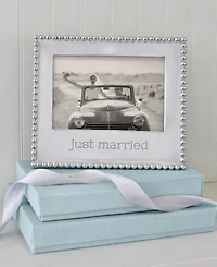 Mariposa Just Married Beaded Aluminum Frame, 5" x 7"