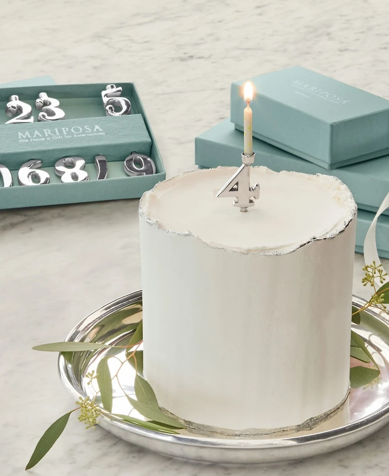 Mariposa Aluminum 10-Pc. Number Candle Holder Set