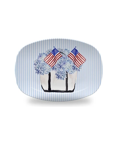 Mariposa Resin Patriotic Summer 10" Tote Platter