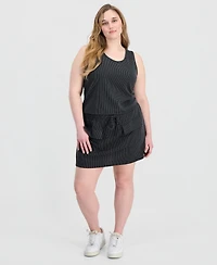 Full Circle Trends Trendy Plus Ribbed Knit Sleeveless Top & Skort Set