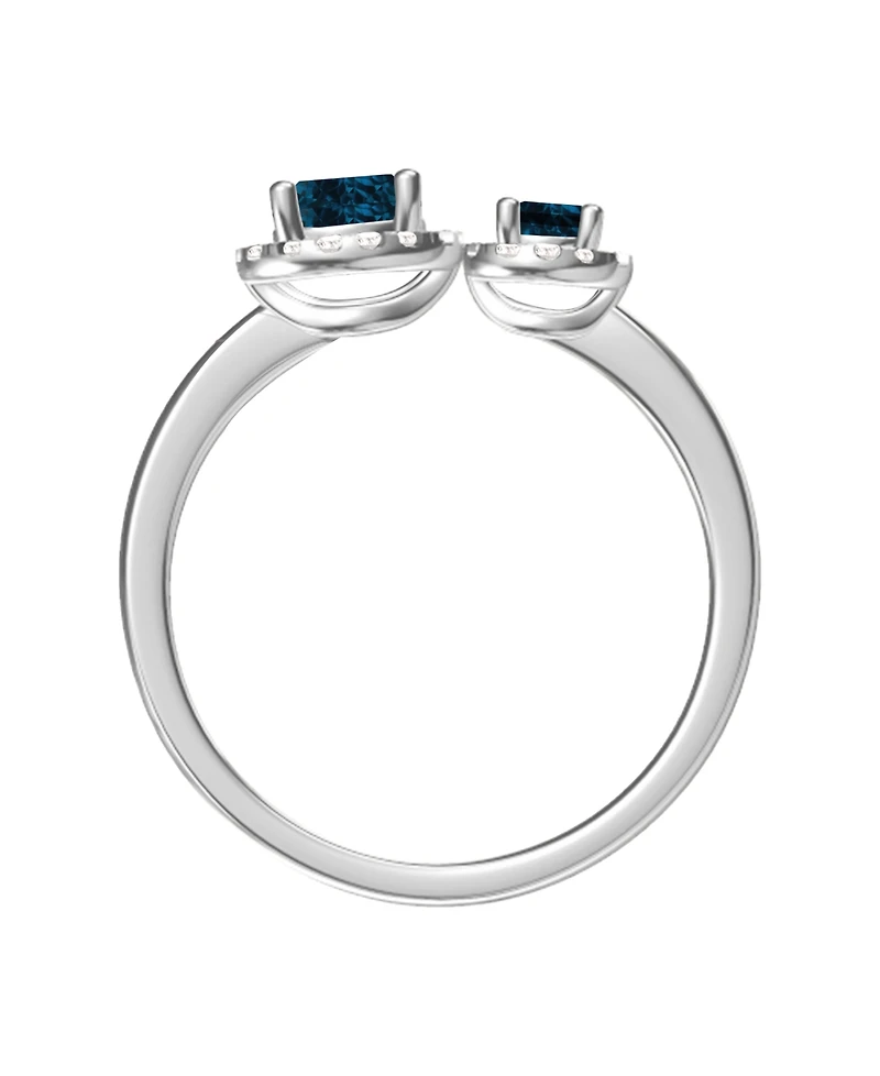 Macy's Lab Grown Opal (1/4 ct. t.w.) & White Sapphire (1/6 Ring 14k Gold Over Sterling Silver (Also Available Multi-Stones)