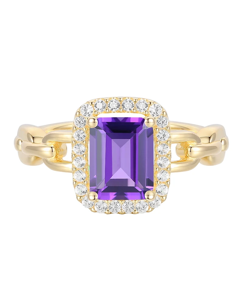 Macy's Amethyst (1-1/2 ct. t.w.) & Lab Grown White Sapphire (1/4 Ring 14k Gold Over Sterling Silver (Also Available Multi-Stones)