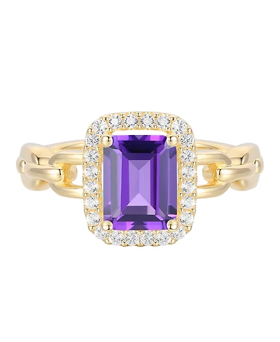 Macy's Amethyst (1-1/2 ct. t.w.) & Lab Grown White Sapphire (1/4 Ring 14k Gold Over Sterling Silver (Also Available Multi-Stones)