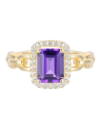 Macy's Amethyst (1-1/2 ct. t.w.) & Lab Grown White Sapphire (1/4 Ring 14k Gold Over Sterling Silver (Also Available Multi-Stones)