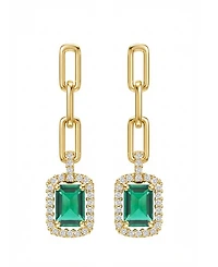 Macy's Lab Grown Ruby (1-1/3 ct. t.w.) & White Sapphire (1/4 Drop Earrings 14k Gold Over Sterling Silver (Also Available Mul