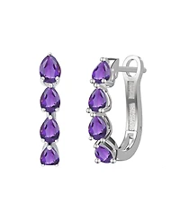 Macy's Lab Grown Emerald (1 ct. t.w.) Earrings Sterling Silver (Also Available Multi-Stones)