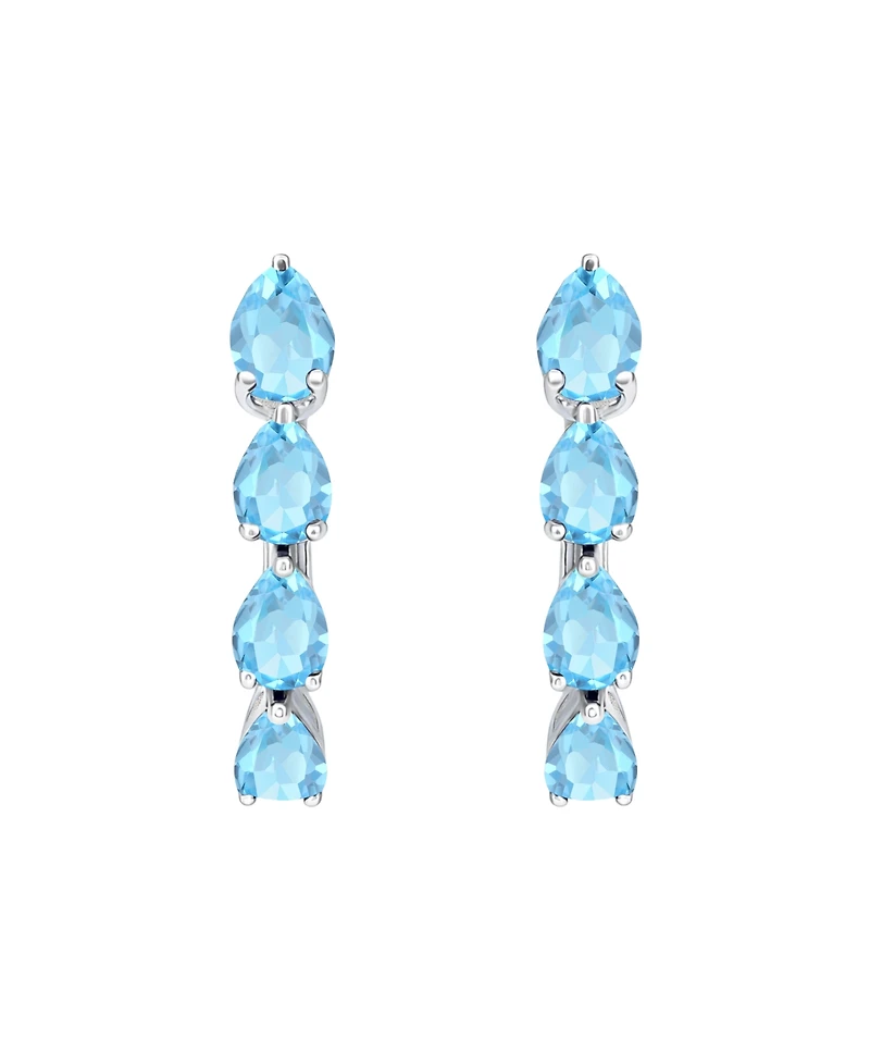 Macy's Lab Grown Emerald (1 ct. t.w.) Earrings Sterling Silver (Also Available Multi-Stones)