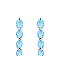 Macy's Lab Grown Emerald (1 ct. t.w.) Earrings Sterling Silver (Also Available Multi-Stones)