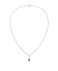 Macy's Lab Grown Emerald (3/4 ct. t.w.) & White Sapphire (1/5 Necklace 14k Gold Over Sterling Silver (Also Available Multi-S