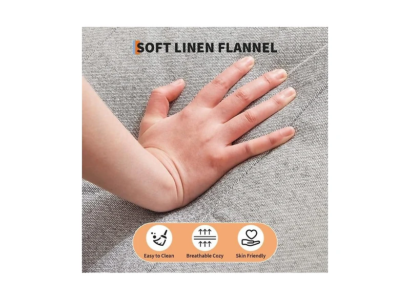 gaomon Convertible Futon Sofa Bed, 75.5" Linen Flannel Loveseat Couch Bed With Solid Wood Legs & 700lbs Capacity