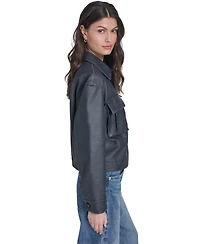 Levi's Women's Faux Leather Button Closure Shacket