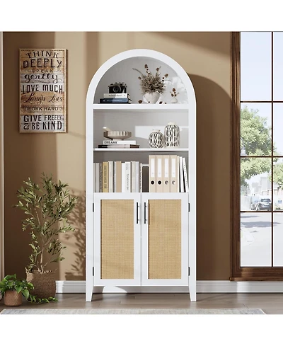 gaomon Arched Bookcase with Doors