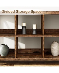 gaomon Entryway Console Table, 3 Tier Industrial Metal Sofa Table with 8 Cube Storage Organizer, Behind Couch Table, Hallway Table for Entry, Living