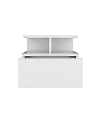 Flynama Versatile White Nightstand with Storage Space Modern Bedroom Furniture Bedside End Table