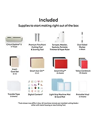 Cricut Explore 5 Crafting Machine Bundle with Smart Vinyl, Smart Iron-On Sheets and Digital Design eBook