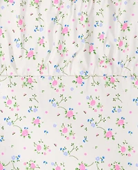 With Jules Girls' 7-16 Ruched Floral Print Short-Sleeve Milkmaid Top