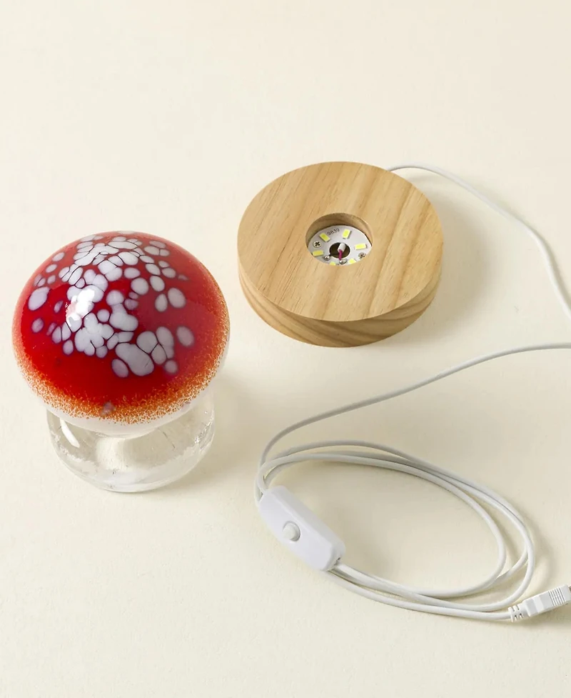 Uncommon Goods Handblown Glass Toadstool Table Lamp
