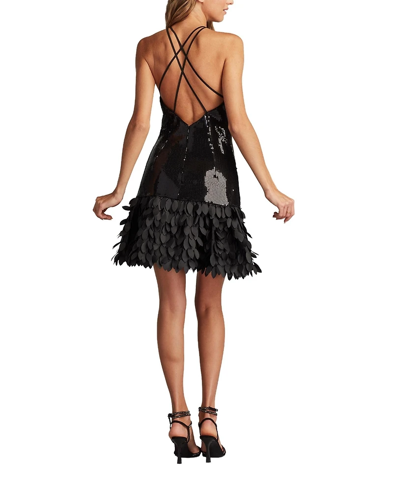 Tadashi Shoji Women's Leni Sequin Petal-Hem Mini Dress