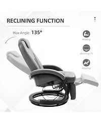 Homcom Fake Leather Rocking Living Room Chair with 360 Swivel Rotation & Sponge Cushion