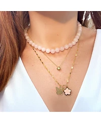 The Lovery Mini Gold Puffy Clover Necklace 14K Gold
