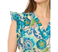 Msk Petite Smock Waist Tiered Midi Dress