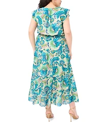 Msk Plus Smocked Waist Tiered Maxi Dress