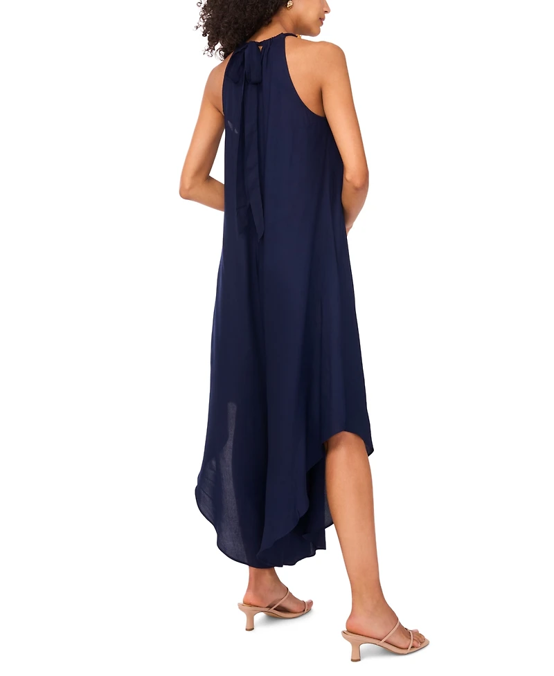 Msk Women's Halter Beaded-Trim Asymmetrical-Hem Jumpsuit