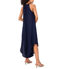 Msk Women's Halter Beaded-Trim Asymmetrical-Hem Jumpsuit