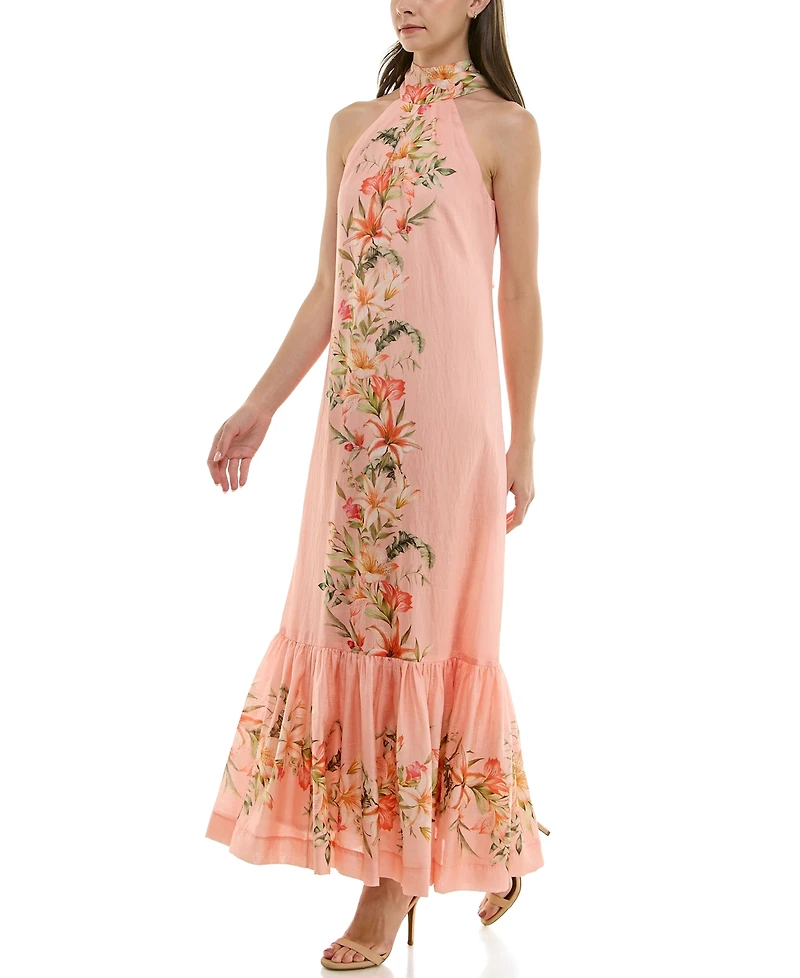 Taylor Women's Floral Halter Neck A-Line Dress
