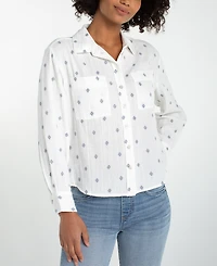 Liverpool Los Angeles Women's Long-Sleeve Button-Front Shirt