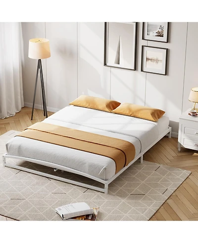 gaomon 6in Metal Platform Bed Frame Steel Slats Low Profile No Box Spring