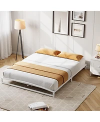 gaomon 6in Metal Platform Bed Frame Steel Slats Low Profile No Box Spring