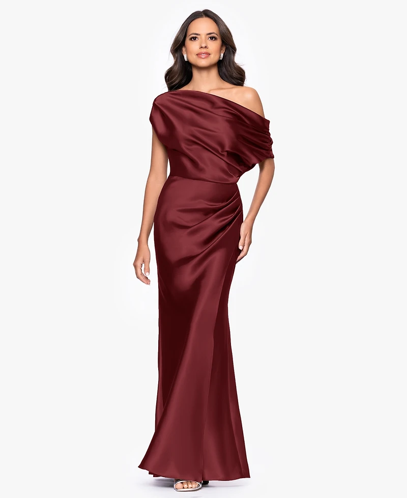 Betsy & Adam Women's Off-The-Shoulder Long Dress