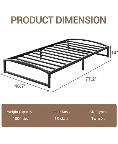 gaomon 10 Inch Metal Platform Bed Frame