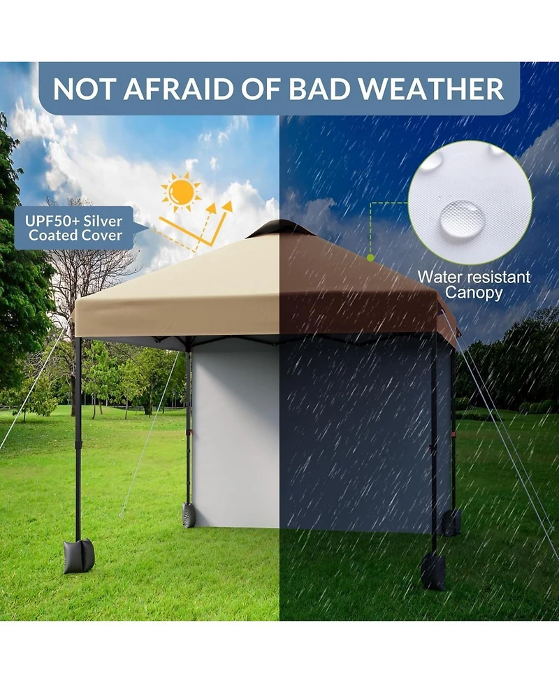 gaomon 10'x10' Outdoor Canopy Tent with Sidewall, Easy Pop Up Vented Roof, Sun Shade
