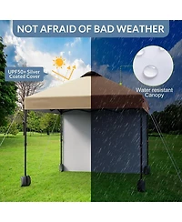 gaomon 10'x10' Outdoor Canopy Tent with Sidewall, Easy Pop Up Vented Roof, Sun Shade