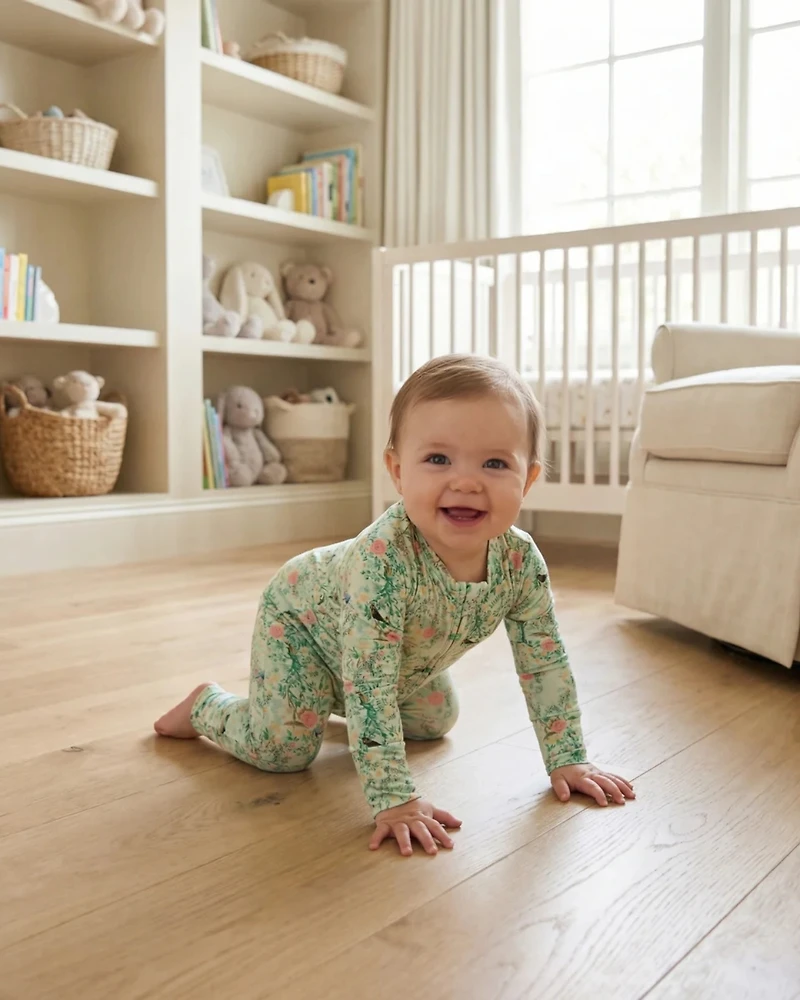 Motette Baby Girls Sage Blossom Bamboo Sleeper