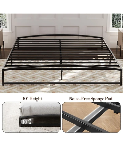 gaomon 10in High Metal Platform Bed Frame Sturdy Steel Slat Support