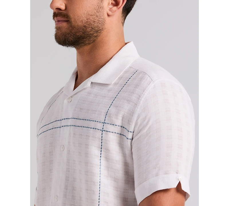 Cubavera Men's Cotton Blend Embroidered Shirt