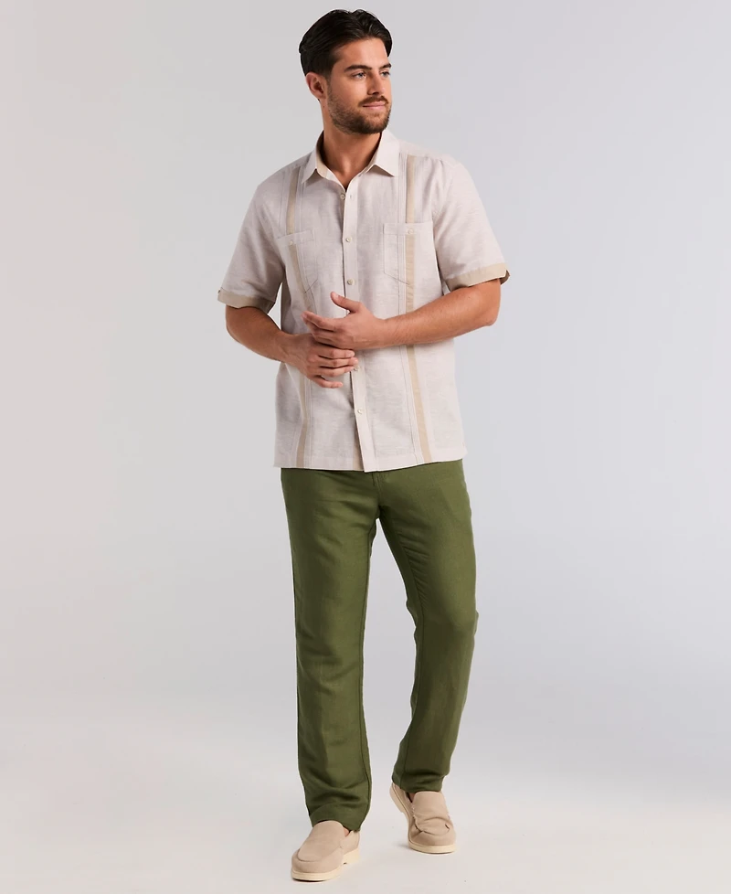 Cubavera Men's Cross-Dyed Short-Sleeve Pintucked Shirt