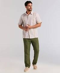 Cubavera Men's Cross-Dyed Short-Sleeve Pintucked Shirt