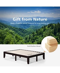 Sugift 14 in Wood Platform Bed Frame with Slat Support